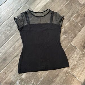 Bailey 44 Black Mesh top short sleeve